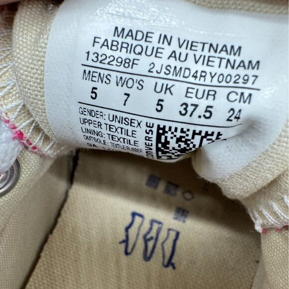 Converse All Star Low-Top Sneakers Unisex Pink Canvas Womens 7/Mens 5 Lace Up - Picture 4 of 13